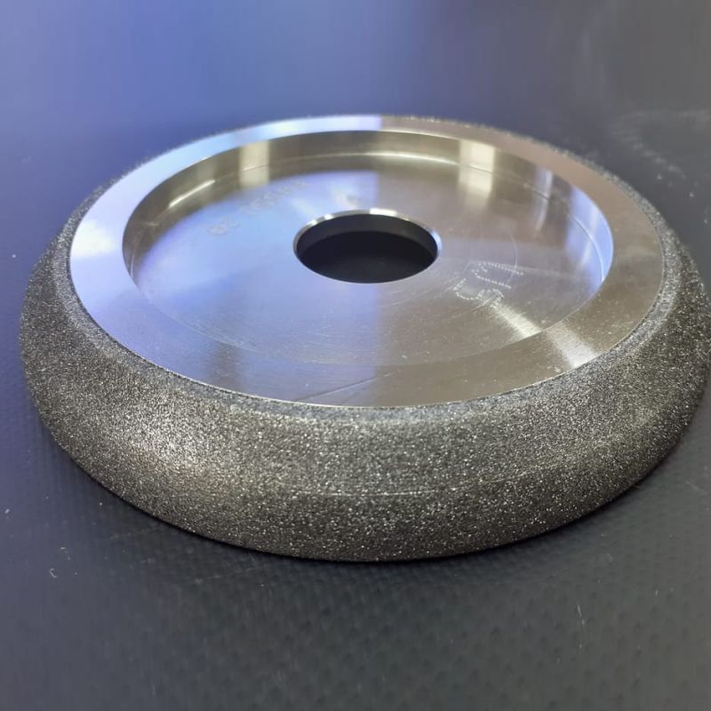 Profiled CBN grinding wheel for wood band saws